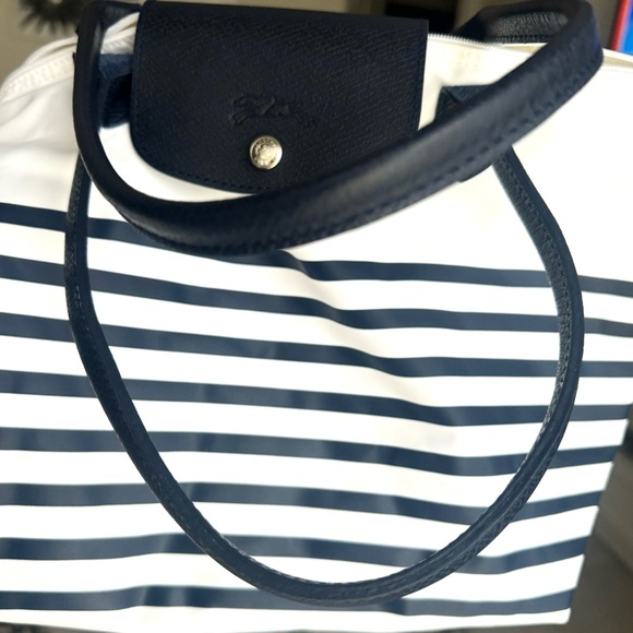 Longchamp Le Pliage Mariniere Striped Tote Shoulder Bag - Picture 11 of 17